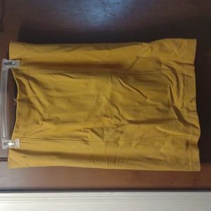 Vintage Jane & Mercer XL mustard yellow pencil skirt Y2K 90s spandex stretchy